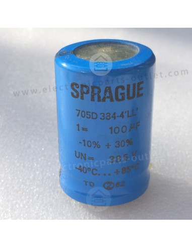 Sprague 100uF-385V  705D Snap-on