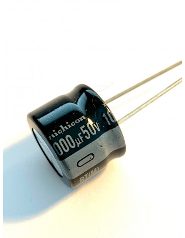 Nichicon 1000uF / 50V Capacitor, Compact & Low-Profile Sized