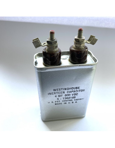 Westinghouse Inerteen Audio grade paper in oil can capacitor MIL-specs 4uF / 600VDC
