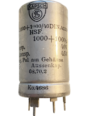 Kapsch capacitor 1000uf + 1000uf 40V