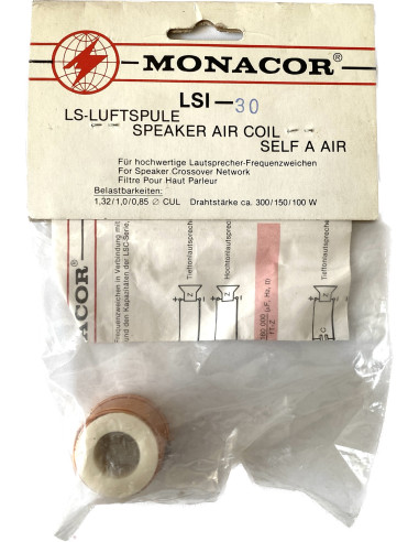 Monacor LSI-30 Luchtspoel 0,3mH - 0,85cul - 0,34Ω - 100W