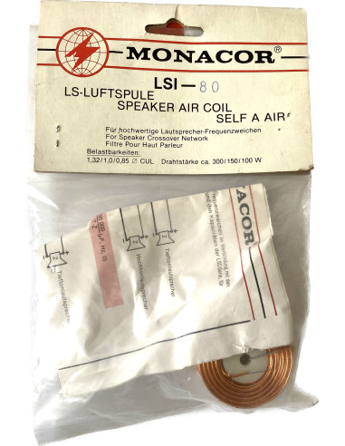 Monacor LSI-80 air coil 0.8mH - 1.0cul - 0.45Ω - 150W