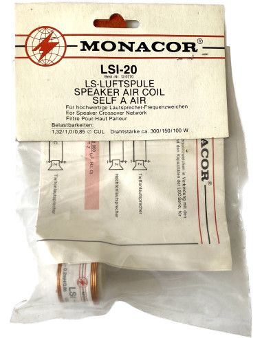 Monacor LSI-20 air coil 0.2mH - 0.85cul - 0.27Ω - 100W