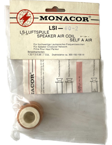 Monacor LSI-60-2 Luchtspoel 0,6mH - 0,85cul - 0,52Ω - 100W